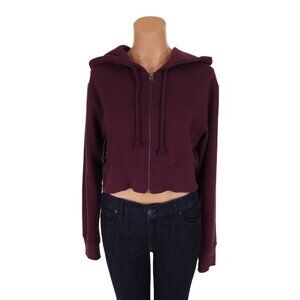 Wilfred Burgundy Cropped Hoodie